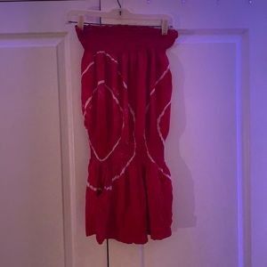 Women’s Strapless Pink Tie Dye Romper/Swimsuit Coverup